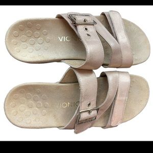 Vionic metallic slide sandals